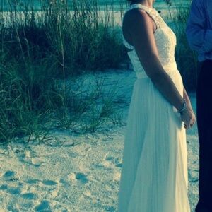 Bariano White Lace and sequins Gown